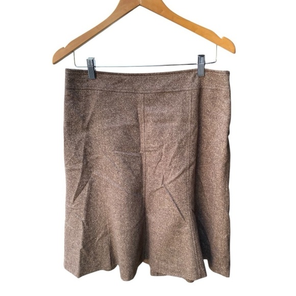Pendleton Petite Virgin Wool / Silk Brown Lined Skirt I Size: 12 - Picture 4 of 13